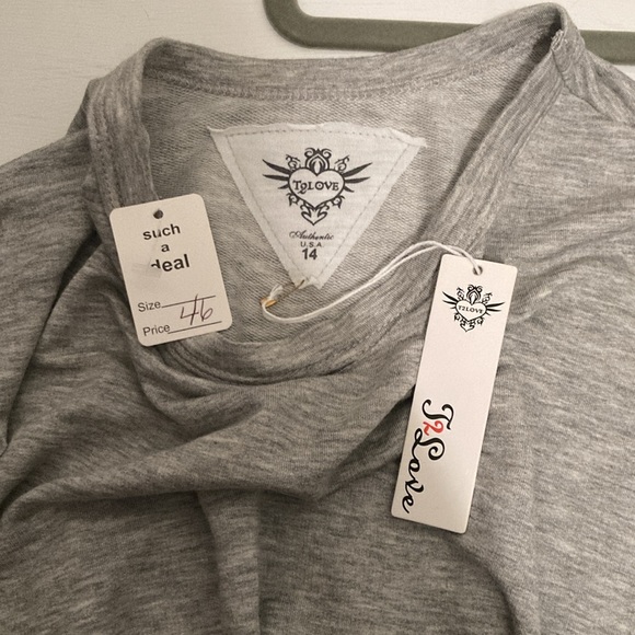 T2Love size 14 girls tank top with rainbow details on sides. NWT, super soft - Picture 4 of 4